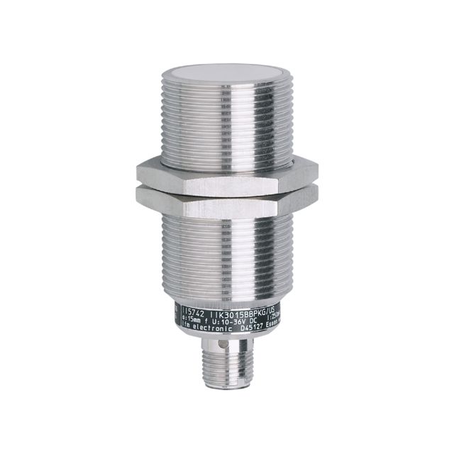 ifm II5742, Inductive Threaded Barrel Proximity Sensor, M30, 15 mm Detection, PNP NO, 10 → 36 V dc