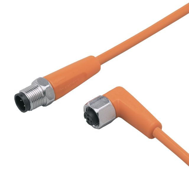 ifm EVT029, Straight Male 1 way M12 to Right Angle Female 1 way M12 Sensor Actuator Cable, 600mm