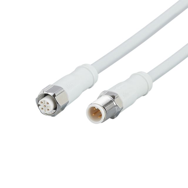 ifm EVF491, Straight Male 4 way M12 to Straight Female 5 way M12 Communication Cable, 500mm