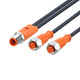 ifm EVM093, Straight Male 1 way M12 to Straight Female 2 way M12 Sensor Actuator Cable, 2m