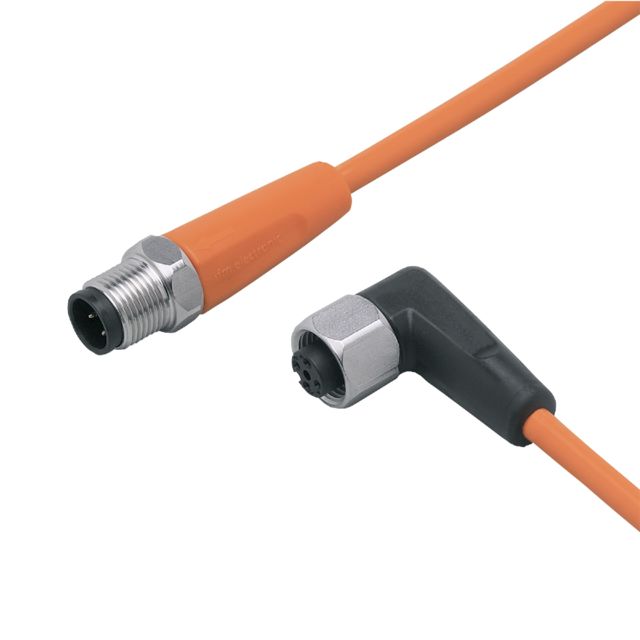 ifm EVT036, Straight Male 1 way M12 to Right Angle Female 1 way M12 Sensor Actuator Cable, 1m