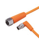 ifm EVT306, Right Angle Male 1 way M8 to Straight Female 1 way M12 Sensor Actuator Cable, 300mm