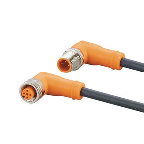 ifm EVC739, Right Angle Male 4 way M12 to Right Angle Female 5 way M12 Communication Cable, 1m