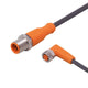 ifm EVC869, Straight Male 4 way M12 to Right Angle Female 3 way M8 Communication Cable, 4m