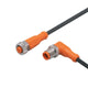 ifm EVC029, Right Angle Male 1 way M12 to Straight Female 1 way M12 Actuator/Sensor Cable, 5m