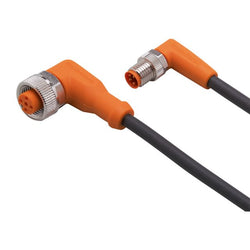 ifm EVC375, Right Angle Male 4 way M8 to Right Angle Female 5 way M12 Communication Cable, 300mm - generaltechuae