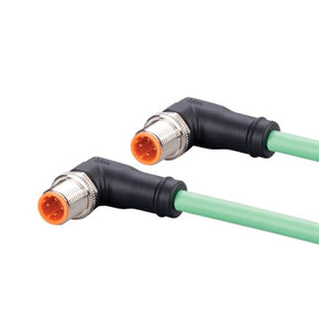 ifm EVC923, Right Angle Male 4 way M12 to Right Angle Female 4 way M12 Communication Cable, 20m
