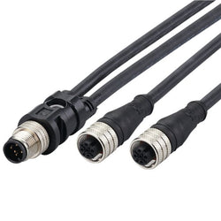 ifm E12405, Straight Male 1 way M12 to Straight Female 2 way M12 Actuator/Sensor Cable, 250mm - generaltechuae