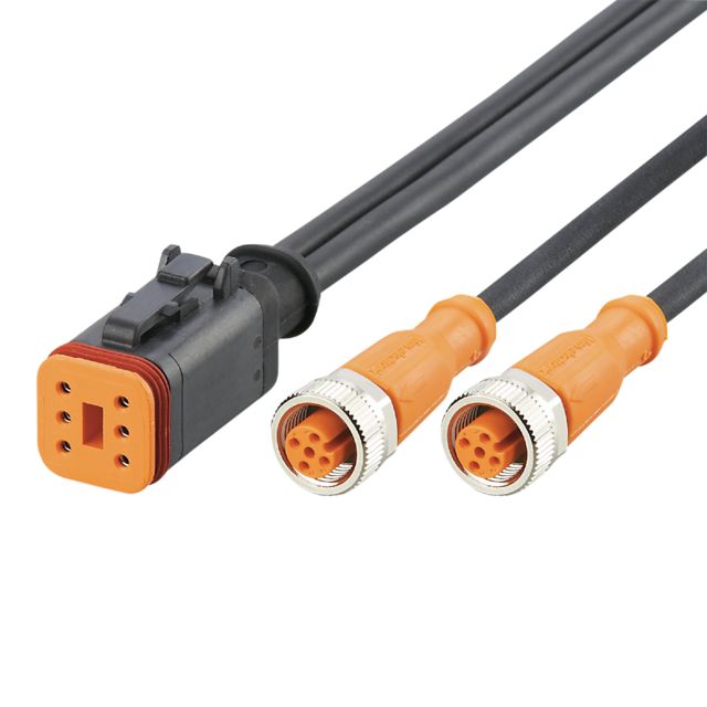 ifm E12684, Straight Female 1 way Deutsch to Straight Female 2 way M12 Actuator/Sensor Cable, 5m