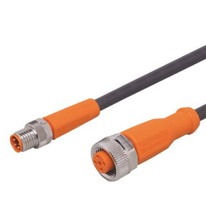 ifm EVC377, Straight Male 4 way M8 to Straight Female 5 way M12 Communication Cable, 300mm