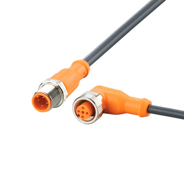 ifm EVC358, Straight Male 5 way M12 to Right Angle Female 5 way M12 Communication Cable, 7m