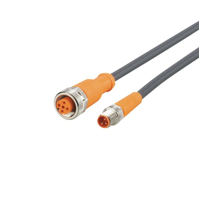 ifm EVC831, Straight Male 3 way M8 to Straight Female 5 way M12 Communication Cable, 8m