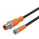 ifm EVCA02, Straight Male 4 way M12 to Straight Female 3 way M8 Communication Cable, 2.5m