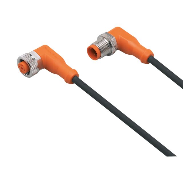 ifm EVC598, Right Angle Male 5 way M12 to Right Angle Female 5 way M12 Communication Cable, 300mm