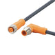 ifm EVC734, Right Angle Male 4 way M12 to Straight Female 5 way M12 Communication Cable, 5m