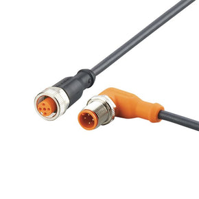 ifm EVC679, Right Angle Male 4 way M12 to Straight Female 5 way M12 Communication Cable, 300mm