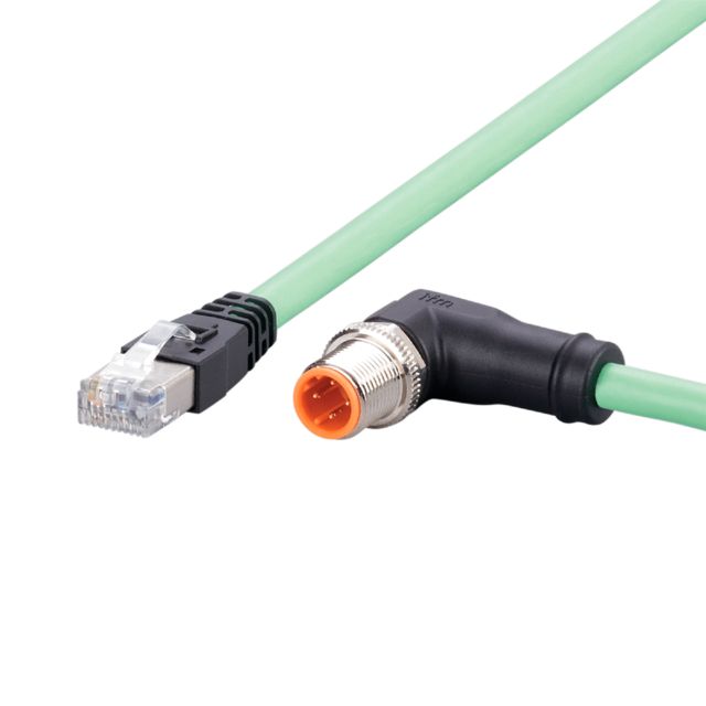 ifm EVC930, EVC, 500mm Cat5e, Green M12 to Male RJ45 Male, Shielded, Terminated Polyurethane Sheath