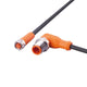 ifm EVC891, Right Angle Male 4 way M12 to Straight Female 3 way M8 Communication Cable, 2m