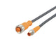 ifm EVC830, Straight Male 3 way M8 to Straight Female 5 way M12 Communication Cable, 6m