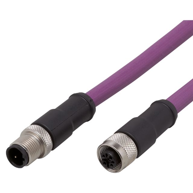 ifm E12316, Straight Male 1 way M12 to Straight Female 1 way M12 Actuator/Sensor Cable, 2m