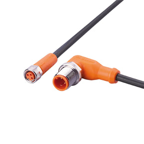 ifm EVC369, Right Angle Male 3 way M12 to Straight Female 4 way M8 Communication Cable, 300mm