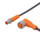 ifm EVC245, Straight Male 1 way M8 to Right Angle Female 1 way M12 Actuator/Sensor Cable, 300mm