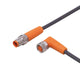 ifm EVC277, Straight Male 1 way M8 to Right Angle Female 1 way M8 Actuator/Sensor Cable, 1m