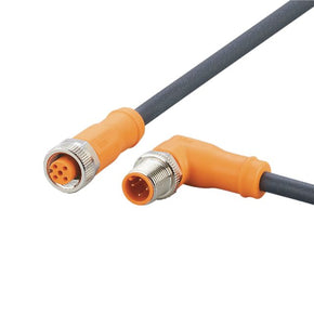 ifm EVC733, Right Angle Male 4 way M12 to Straight Female 5 way M12 Communication Cable, 2m