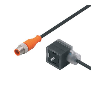 ifm E11963, Straight Male 1 way M12 to Right Angle Female 1 way Valve Connector Actuator/Sensor Cable, 3m