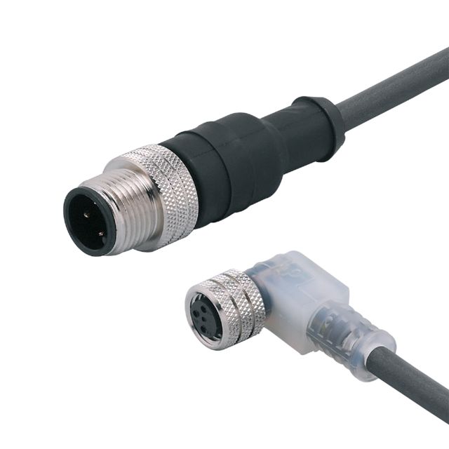 ifm E11564, Straight Male 1 way M12 to Right Angle Female 1 way M8 Actuator/Sensor Cable, 1.5m