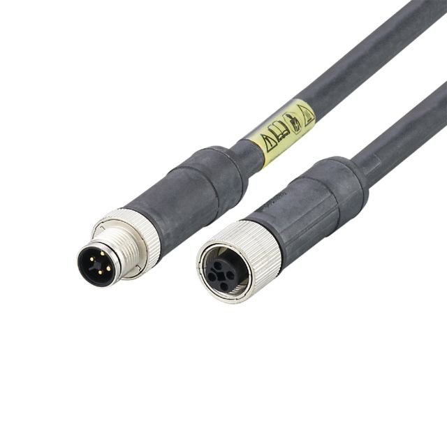 ifm E12425, Power 1.5 mm² 4 Core Power Cable, Black Polyurethane PUR, 500mm