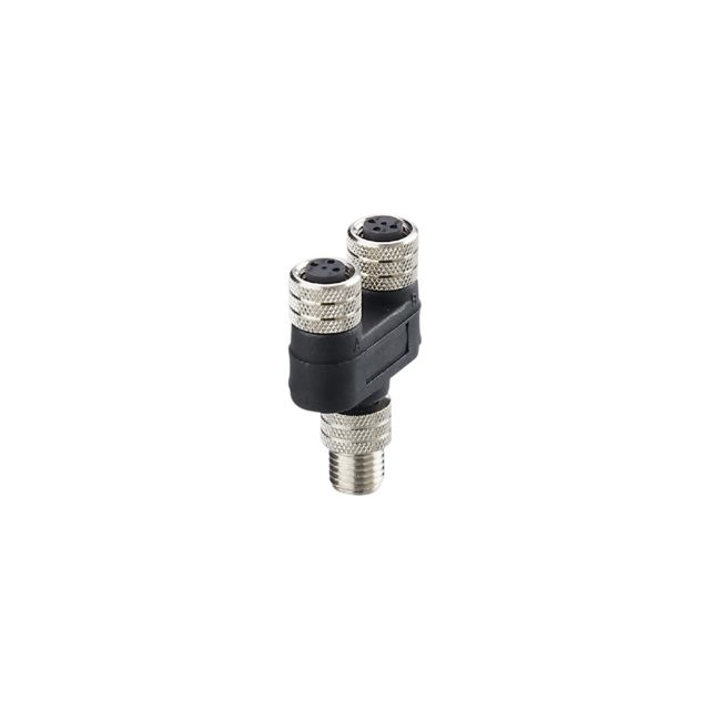 ifm E12269, Side Entry, Top Entry 1 Pole M8 Plug to 2 Pole M8 Socket Adapter