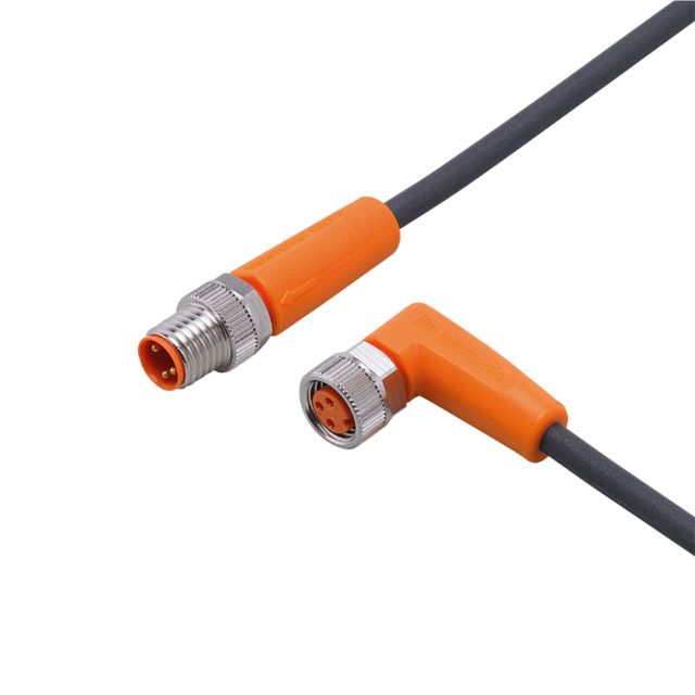 ifm EVC316, Straight Male 3 way M8 to Right Angle Female 3 way M8 Communication Cable, 600mm