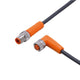 ifm EVC303, Straight Male 1 way M8 to Right Angle Female 1 way M8 Actuator/Sensor Cable, 2m