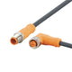 ifm EVC723, Straight Male 4 way M12 to Straight Female 5 way M12 Communication Cable, 250mm
