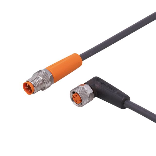 ifm EVC280, Straight Male 1 way M8 to Right Angle Female 1 way M8 Sensor Actuator Cable, 300mm