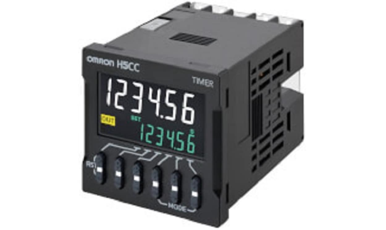 Omron H5CC-L8EF, H5CC Series Flush Mount Timer Relay, 24 → 240V, 0.001s → 999999h, 2-Function, SPDT