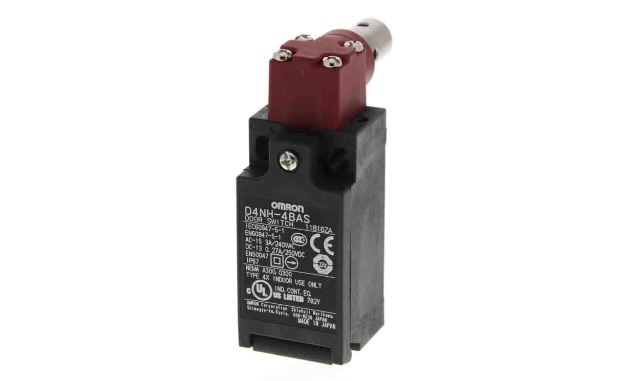 Omron D4NH-4BAS, D4NH Safety Interlock Switch, 2NC, Hinge Operated, Plastic