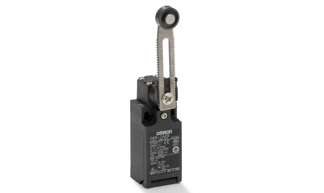 Omron D4N-912G, Adjustable Roller Lever Limit Switch, 1NC/1NO, IP67, SPST, Metal Housing, 240V ac Max, 10A Max