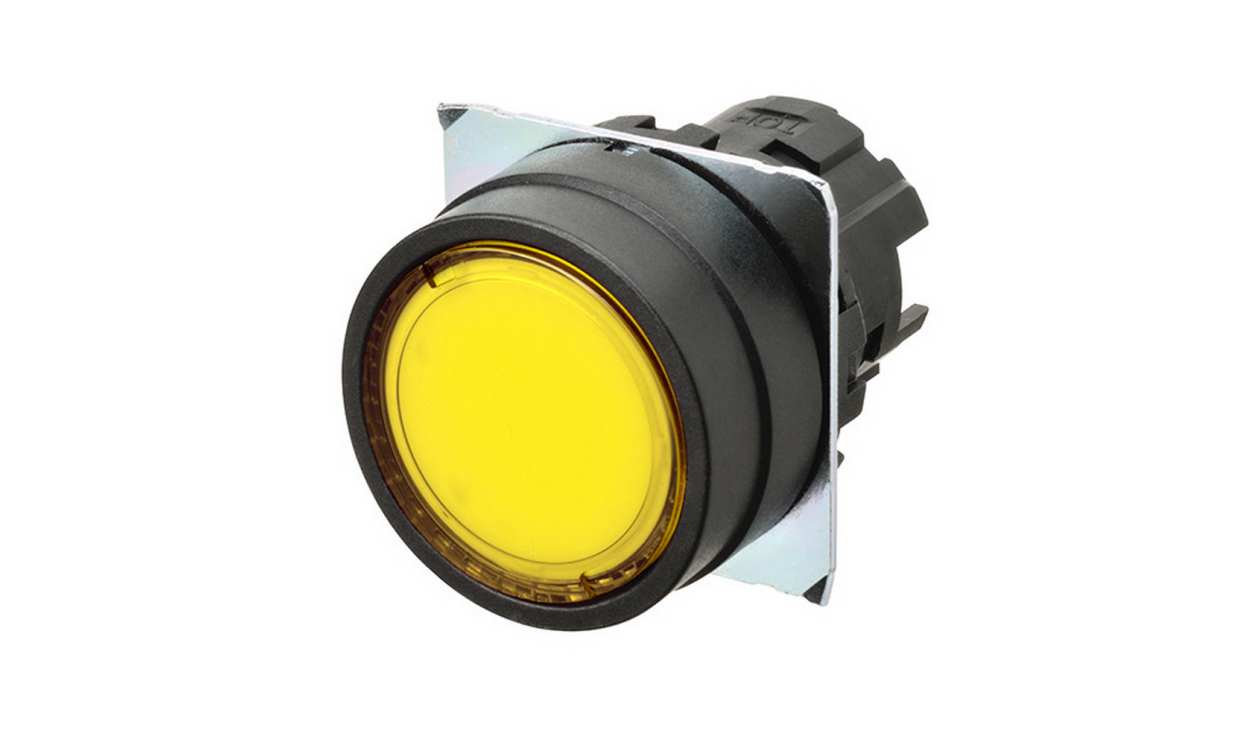 Omron A22NZ-BNM-TYA, A22N Series Yellow Momentary Push Button Head, 22mm Cutout