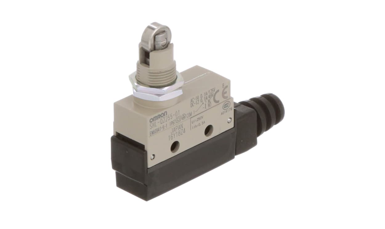 Omron SHL-Q2255-01, SHL Series Plunger Limit Switch, 1NC/1NO, IP67, SPDT, Zinc Housing, 125V ac Max, 10A Max