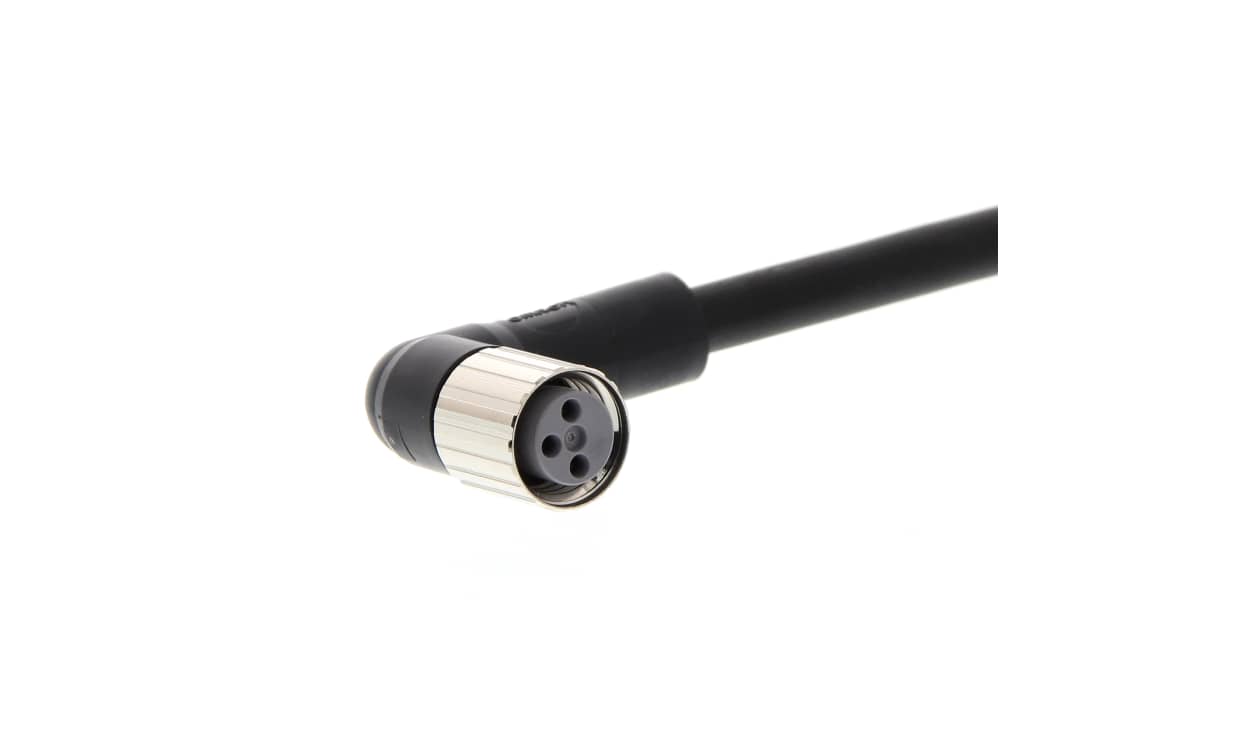 Omron XS3F-M8PUR3A10M, Right Angle Female 3 way M8 to Unterminated Sensor Actuator Cable, 10m