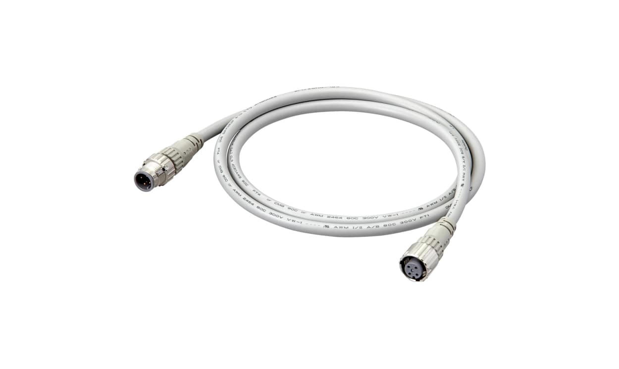 Omron XS5W-D421-D81-F, Straight Female 4 way M12 to Straight Male M12 Sensor Actuator Cable, 2m