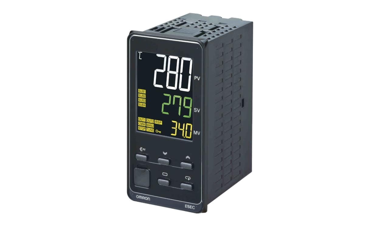 Omron E5EC-QX4ABM-008, E5EC Panel Mount PID Temperature Controller, 48 x 48mm 4 Input, 4 Output SSR, Solid State Relay, Logic, 100 → 240
