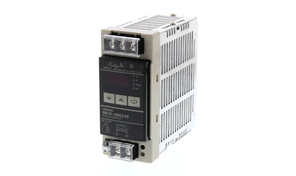 Omron S8VS-18024AP, S8VS Switched Mode DIN Rail Power Supply, 240V ac ac Input, 24V dc dc Output, 7.5A Output