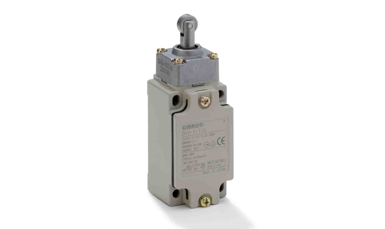 Omron D4B-4571N, Roller Plunger Limit Switch, 1NC/1NO, IP67, DPST, Metal Housing, 400V ac Max, 20A Max