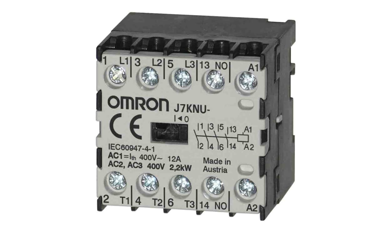 Omron J7KNU-05-4 24, Contactor, 24 V ac Coil, 4-Pole, 5 A, 2.2 kW, 4NO