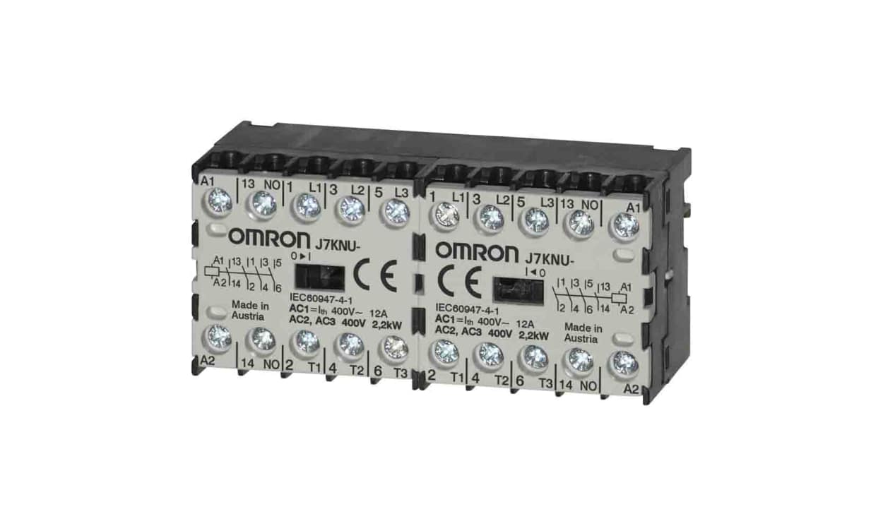 Omron J7KNU-AR-22 90, Contactor, 90 VAC Coil, 4-Pole, 12 A, 2NO + 2NC