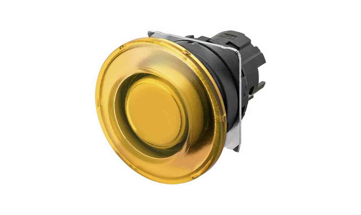 Omron A22NZ-BMM-TYA, Illuminated Push Button Switch, Momentary, Yellow LED, IP66