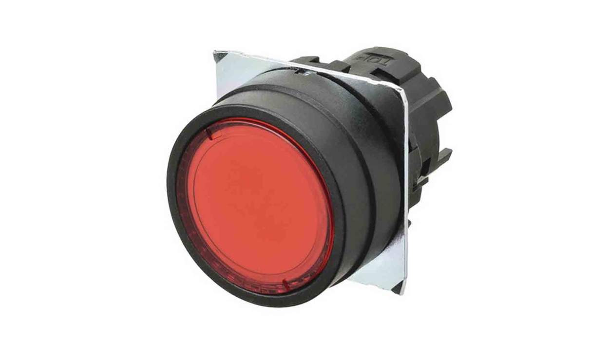Omron A22NZ-BNM-TRA, Illuminated Push Button Switch, Momentary, Red LED, IP66
